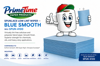 Spunlace Low Lint Wiper — Smooth White, Blue